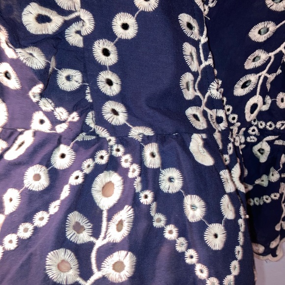 NWT Francesca’s Blue Tanya Eyelet Ruffle Blouse - Picture 8 of 10